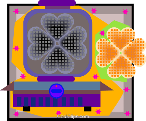 Waffle Maker And Waffle Royalty Free Vector Clip Art - Waffle Maker And Waffle Royalty Free Vector Clip Art (480x398)