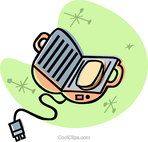 Waffle Maker Royalty Free Vector Clip Art Illustration - Sandwich Grill Clipart (480x462)