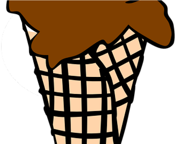Waffle Cone Clipart Sprinkle - Chocolate Black And White (640x480)