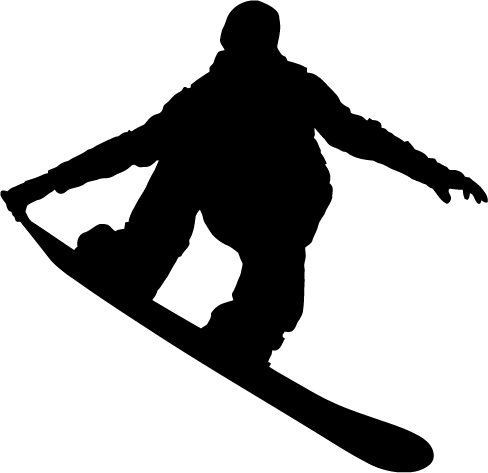 Download Png Image - Snowboarding Clipart Black And White (488x473)