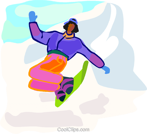 Winter Sports, Snowboarding Royalty Free Vector Clip - Snowboarding Clipart (480x439)