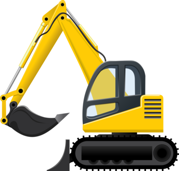 Excavator Heavy Machinery Backhoe Wheel Tractor-scraper - Yellow Excavator Throw Blanket (357x340)