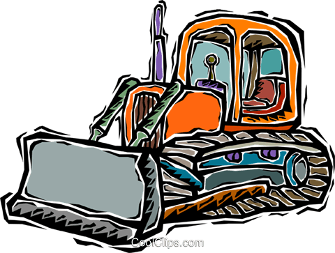 Bulldozer Royalty Free Vector Clip Art Illustration - Bulldozer Royalty Free Vector Clip Art Illustration (480x363)