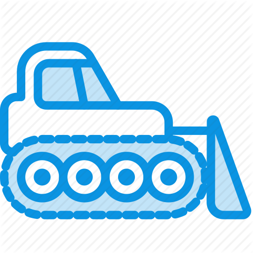 Clip Art Transparent Library Bulldozer Clipart Blue - Bulldozer (512x512)