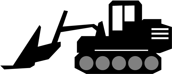 Jpg Black And White Heavy Machinery Construction Site - Bulldozer (640x640)