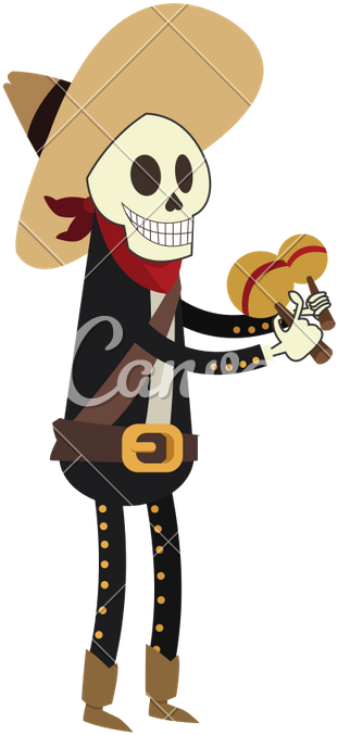 Skeleton Mariachi Icon - Gorra Mariachi Illustration Png (639x800)