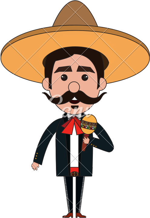 Mexican Mariachi With Maracas - Mariachi Vector (800x800)