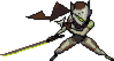 Made The Pixel Genji Sprite In Minecraft - Art Of Overwatch By Blizzard Entertainment (540x348)