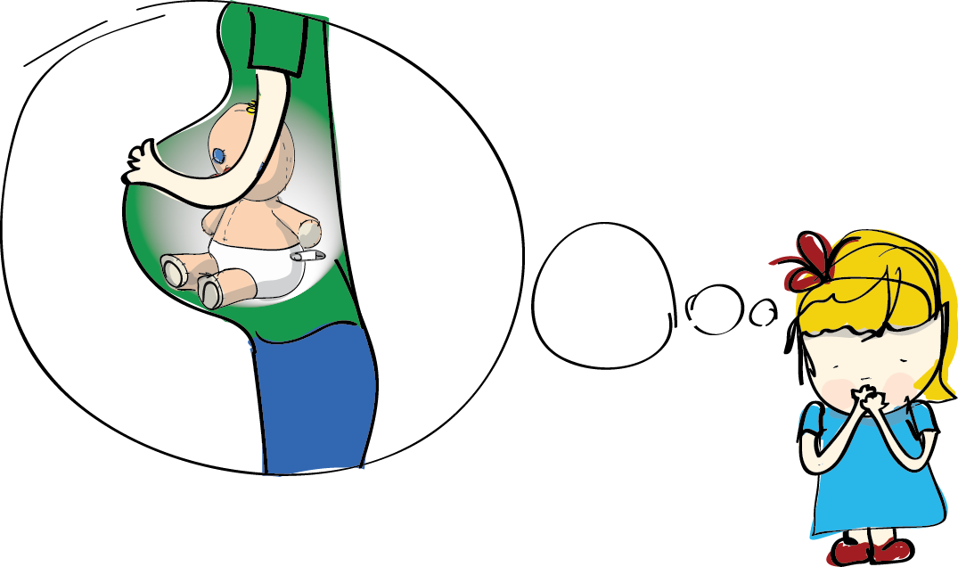 Edith's Mummy Has Got A Baby In Her Tummy - Cartoon (1075x636)