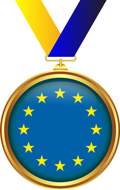 Medal, Gold, Tape, Transparent Background, Decoration - European Union (506x800)