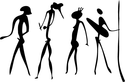 Primitive Figures Wall Stickers - Primitive Figures Wall Stickers (520x344)