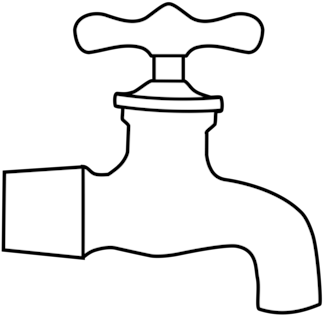 Faucet Handles & Controls Drawing Plumbing Computer - Tap Drawing Black And White (481x340)