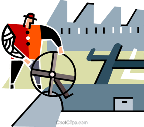 Man Operating A Pipeline Royalty Free Vector Clip Art - Hybrid Bicycle (480x424)