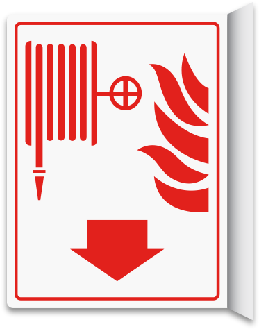 Fire Hose 2-way Sign - Do Not Use Elevator In Case Of Fire (378x482)