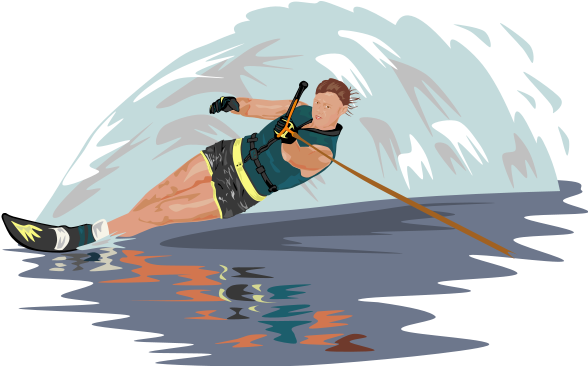 Water Skier Clipart Png - Water Skier Clipart Png (600x365)
