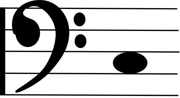 This Free Clip Arts Design Of Middle C On Bass Cleff - This Free Clip Arts Design Of Middle C On Bass Cleff (600x326)