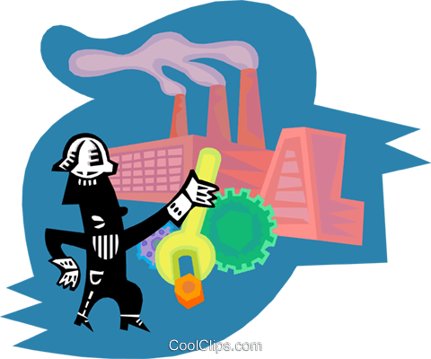 Industry, Factory Worker Royalty Free Vector Clip Art - Illustration (480x400)