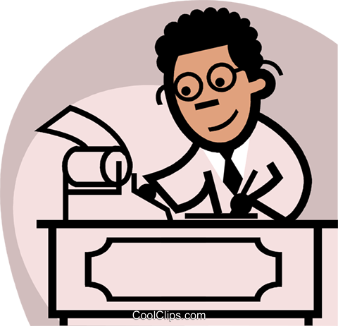 An Accountant Crunching Numbers Royalty Free Vector - Cartoon Picture Of An Accountant (480x462)