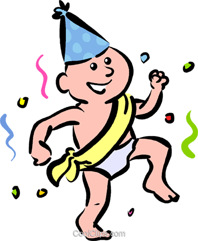 New Year's Day Baby Royalty Free Vector Clip Art Illustration - Clip Art (395x480)