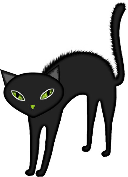 Halloween Black Cat Clip Art - Cat Yawns (433x600)