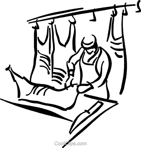 Butcher Royalty Free Vector Clip Art Illustration - Illustration (457x480)