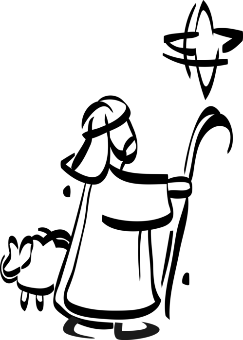 Shepherd Follows Star Of Bethlehem - Stern Über Bethlehem Clipart (499x700)