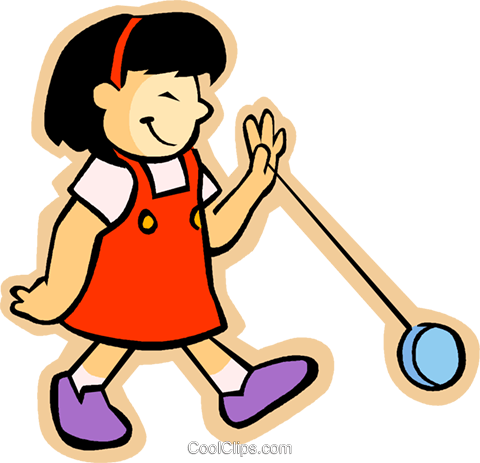 Yoyo Clipart Small - Clip Art Girl With Yoyo (480x463)