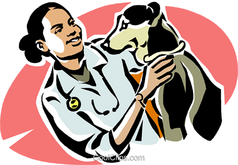 Vet With A Dog Royalty Free Vector Clip Art Illustration - Veterinary Clip Art (480x332)