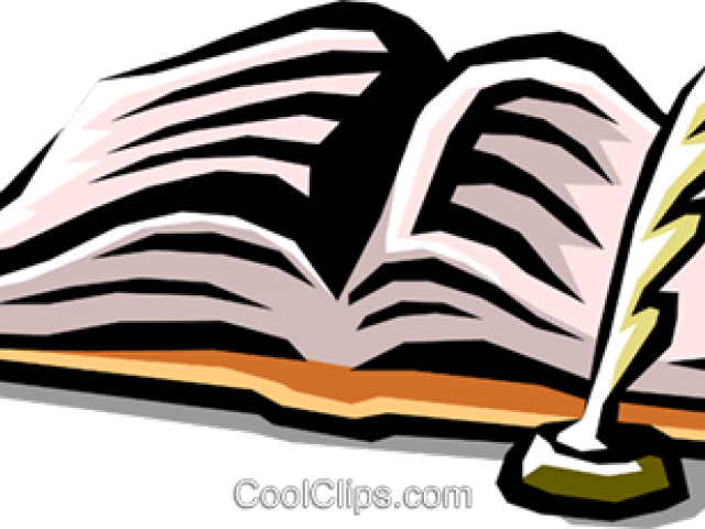 Feather Clipart Book - Clipart Book And Feather (640x480)