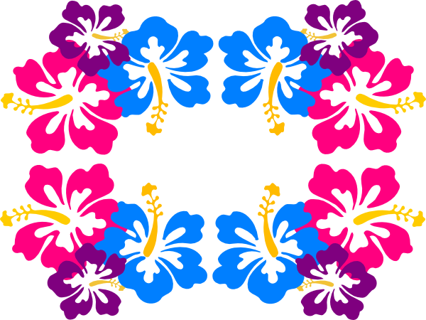 Free Hibiscus Border Png - Flowers Clip Art Hawaiian Boarders (600x450)