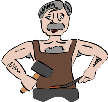 Blacksmith Music Download Forge - Cartoon Blacksmith (358x340)