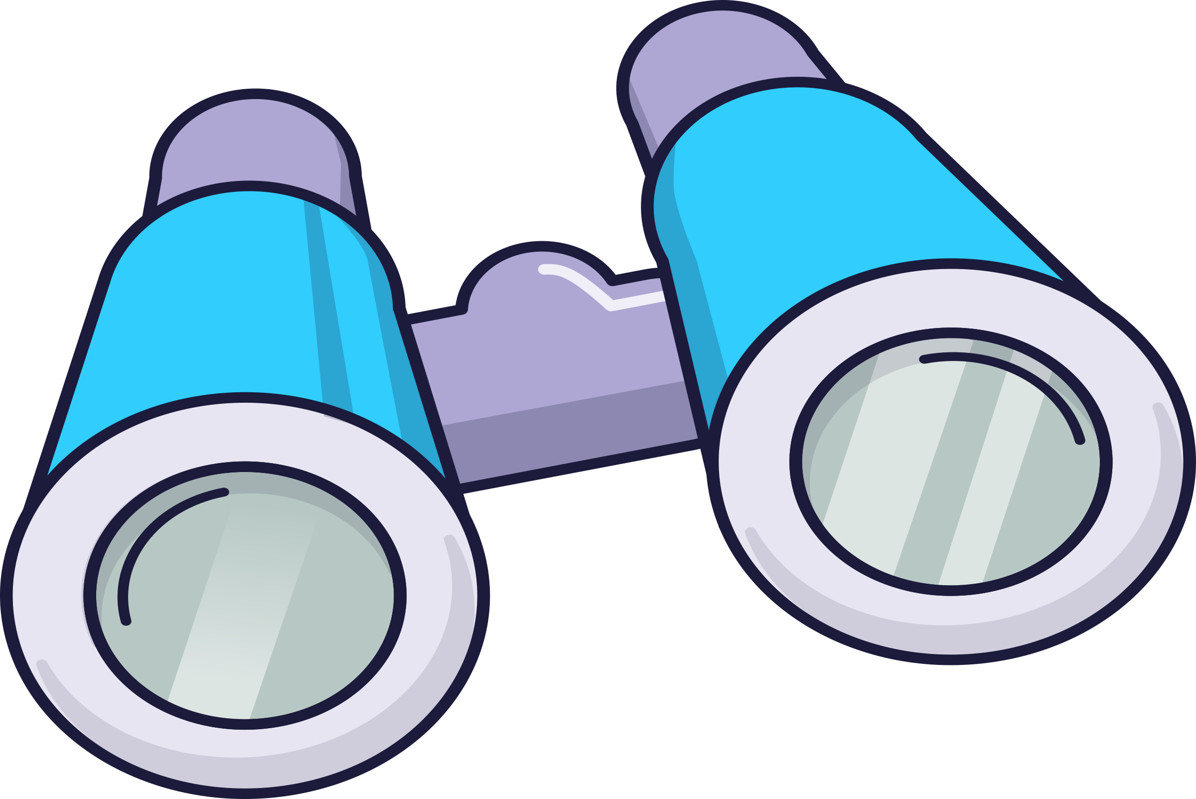 Cartoon Binoculars Purple User Medium - Clip Art Binoculars Cartoon -  (2400x1603) Png Clipart Download