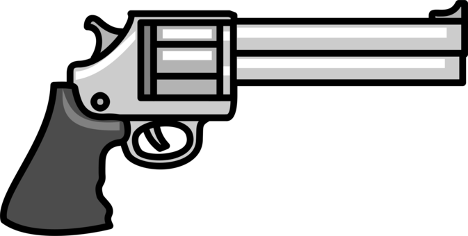 Revolver Pistol Firearm Handgun Clip - Revolver Clipart (673x340)