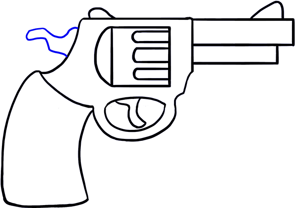 Svg Freeuse Download Gun Clipart Easy Pencil - Drawing (678x600)