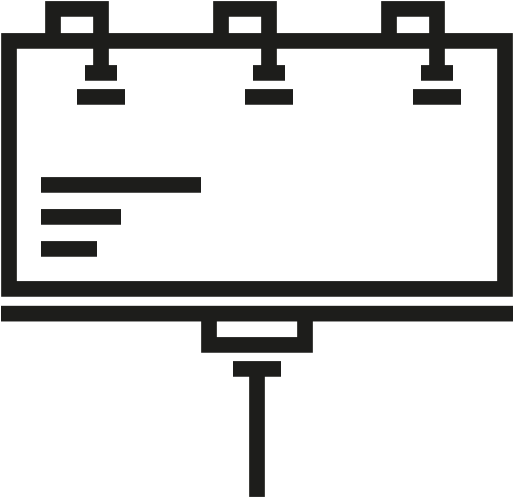 Billboard Black Png Vector Black And White - Out Of Home Icon Png (512x512)