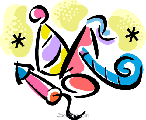 Party Hats And Noise Makers Royalty Free Vector Clip - Tourist Office Sarlat Périgord Black (480x393)