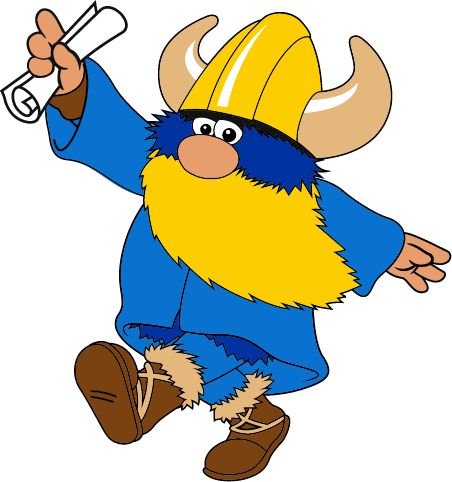 Fall 2018 Commencement - Viking With A Graduation Cap (452x482)