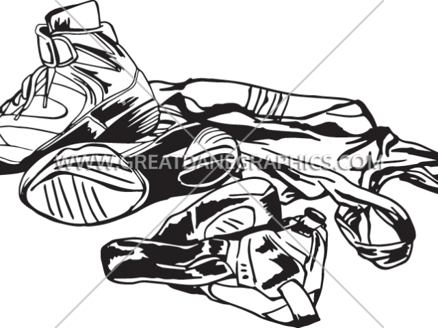 Wrestler Clipart Wrestling Equipment - Wrestling Headgear And Shoes Logo (640x480)