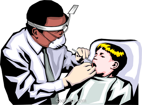 Boy At The Dentist Royalty Free Vector Clip Art Illustration - African American Dentist (480x355)