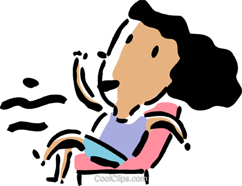 Woman Relaxing In Her Chair Royalty Free Vector Clip - Woman Relaxing In Her Chair Royalty Free Vector Clip (480x368)