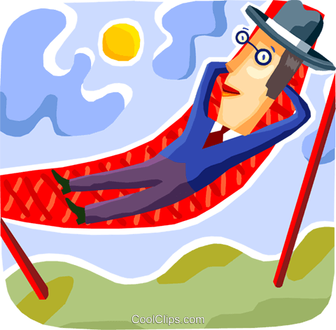 Relaxing At The Beach Royalty Free Vector Clip Art - Illustration (480x472)