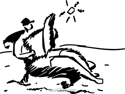 Relaxing At The Beach Royalty Free Vector Clip Art - Illustration (480x361)