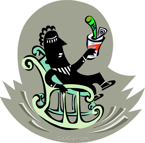 Man Relaxing In Rocking Chair Royalty Free Vector Clip - Illustration (480x473)
