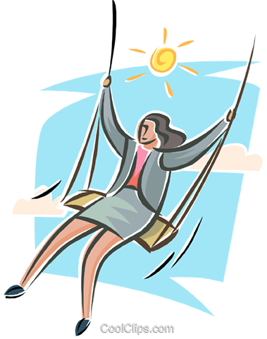 Relaxation Woman With A Swing Royalty Free Vector Clip - Swing (379x480)