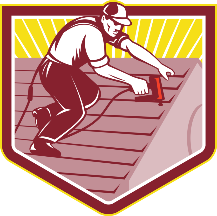 Roofing Clipart Roof Shingle Roofer Clip Art - Roofer Vector (900x895)