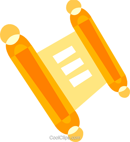 Torah Or Scrolls Royalty Free Vector Clip Art Illustration - Torah Or Scrolls Royalty Free Vector Clip Art Illustration (442x480)
