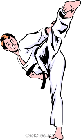 Martial Artist Kicking Royalty Free Vector Clip Art - Cafepress Jew Jitsu Baby Blanket (279x480)