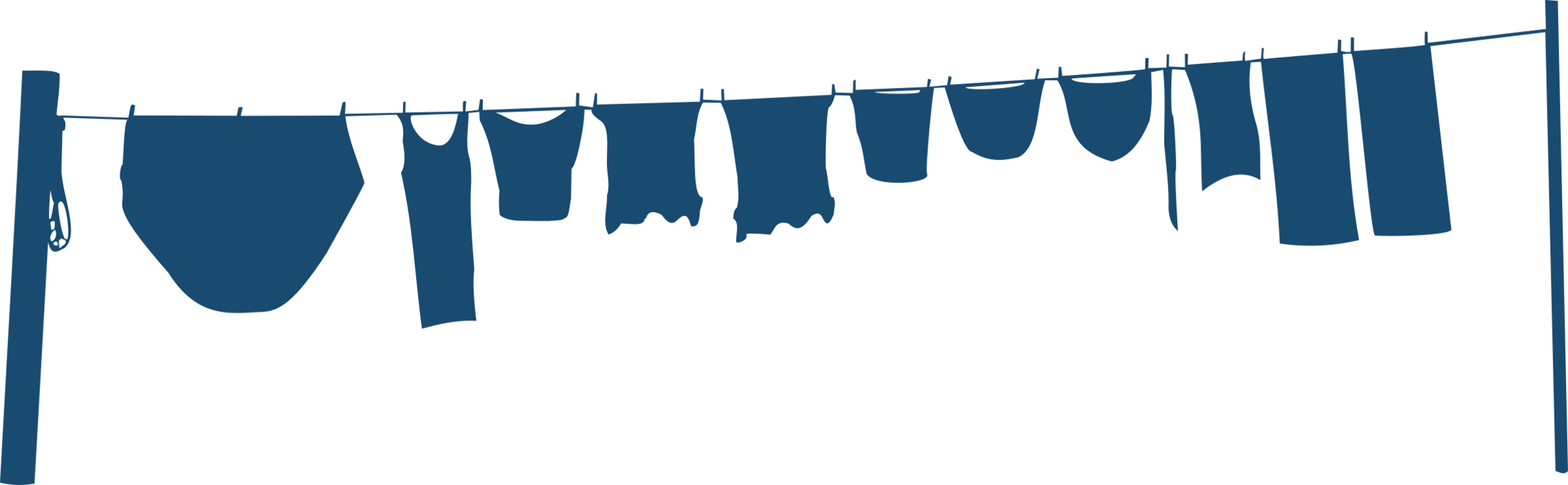 Clothes Line Laundry Clothing Clothespin Washing - Varal De Roupa Vetor (2423x750)