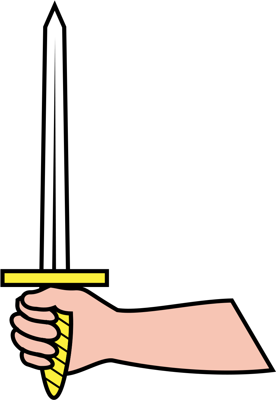 Dagger Clipart Hand Holding - Hand Holding Sword Clipart (1000x1409)