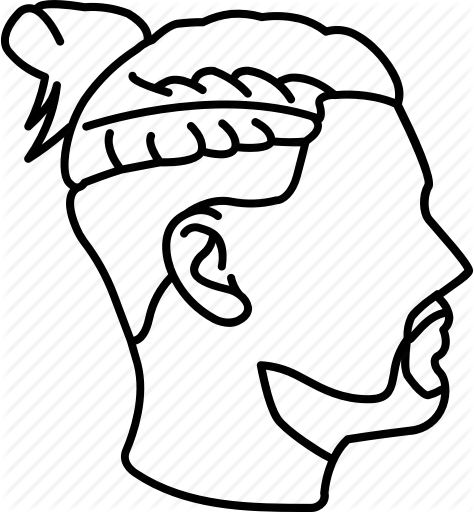 Freeuse Library Bun Drawing Outline - Fade Haircut Drawing (474x512)